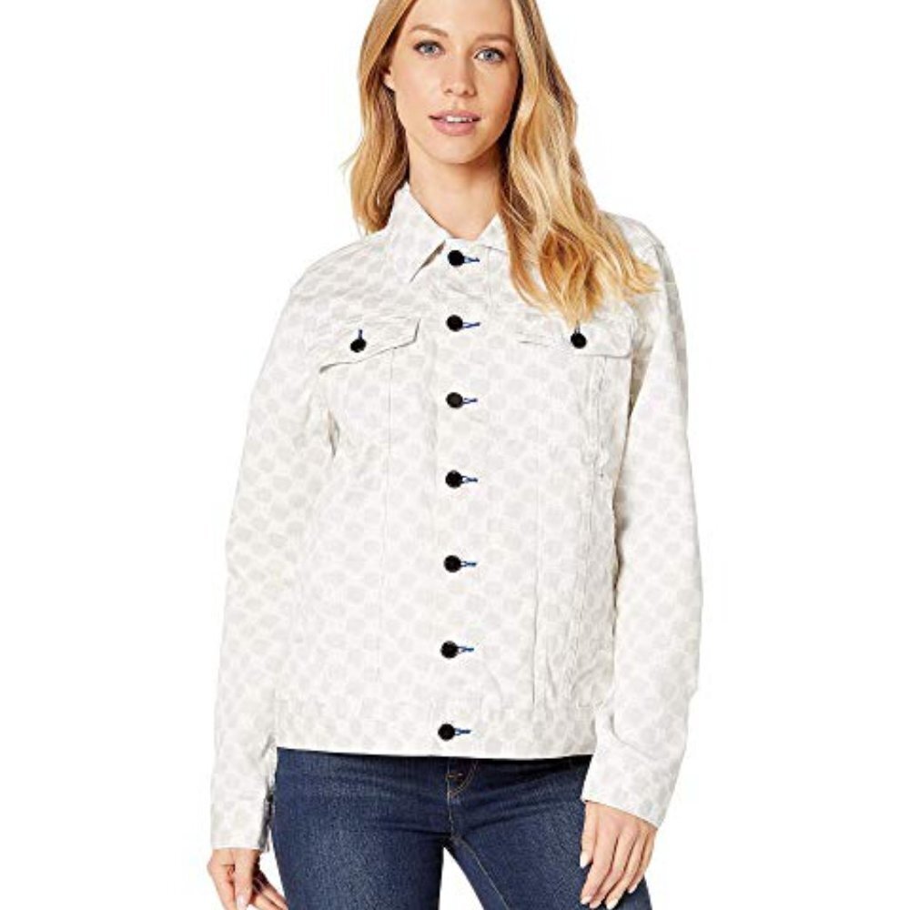NWT Juicy Couture JC Check Grey Denim Jean Jacket